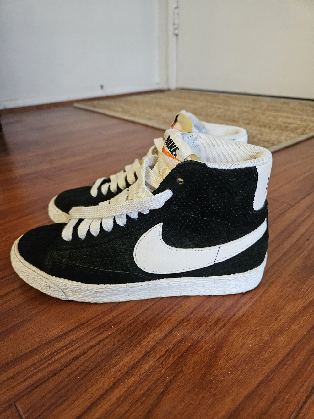 Nike Blazer Mid-Top Sneakers - Black & White (Women's)